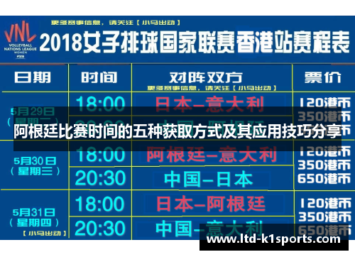 阿根廷比赛时间的五种获取方式及其应用技巧分享